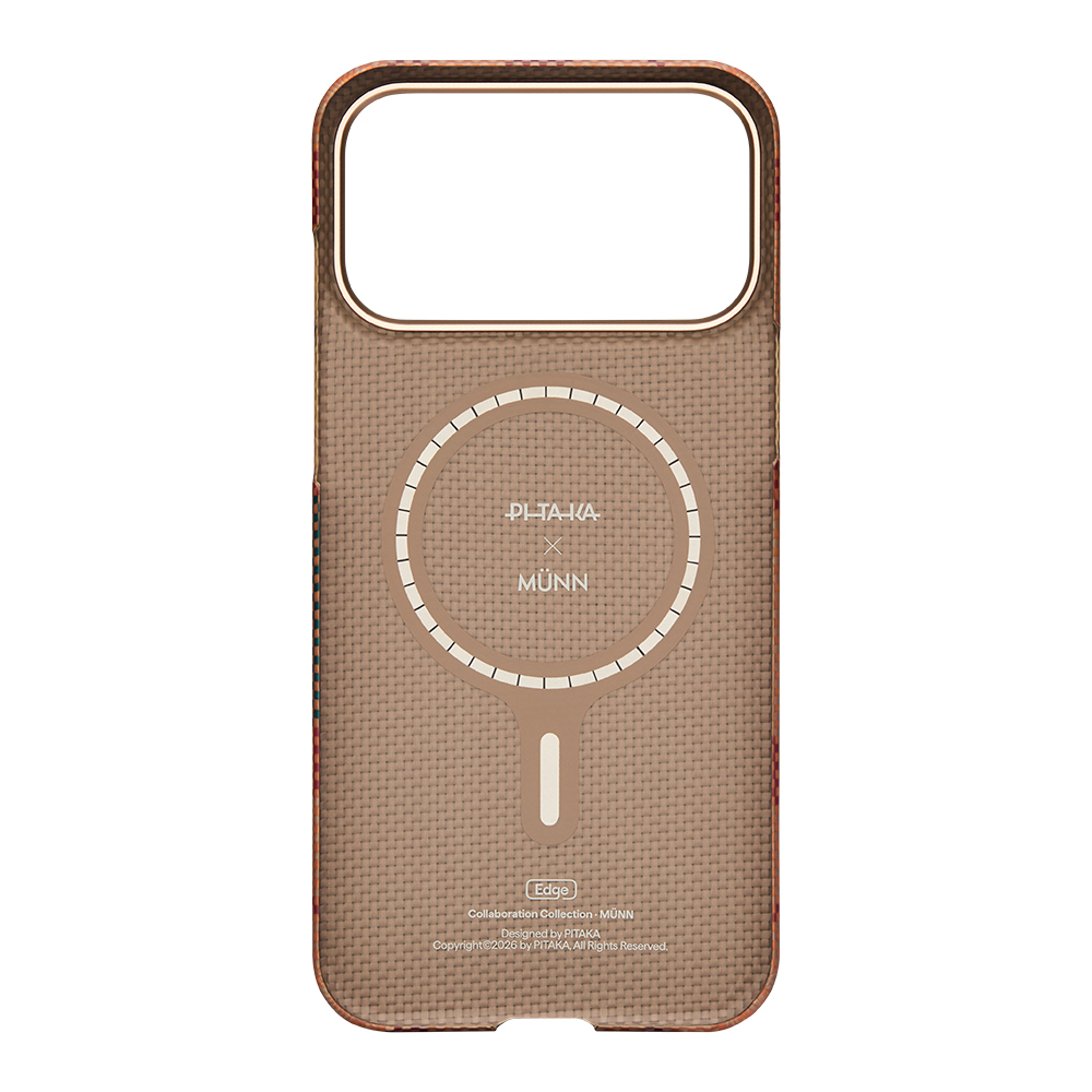 Apple iPhone 17 Pro Uyumlu Kılıf M-safe Şarj Özellikli Aramid Fiber Pitaka Flora in Grid Serisi Kapak - 6