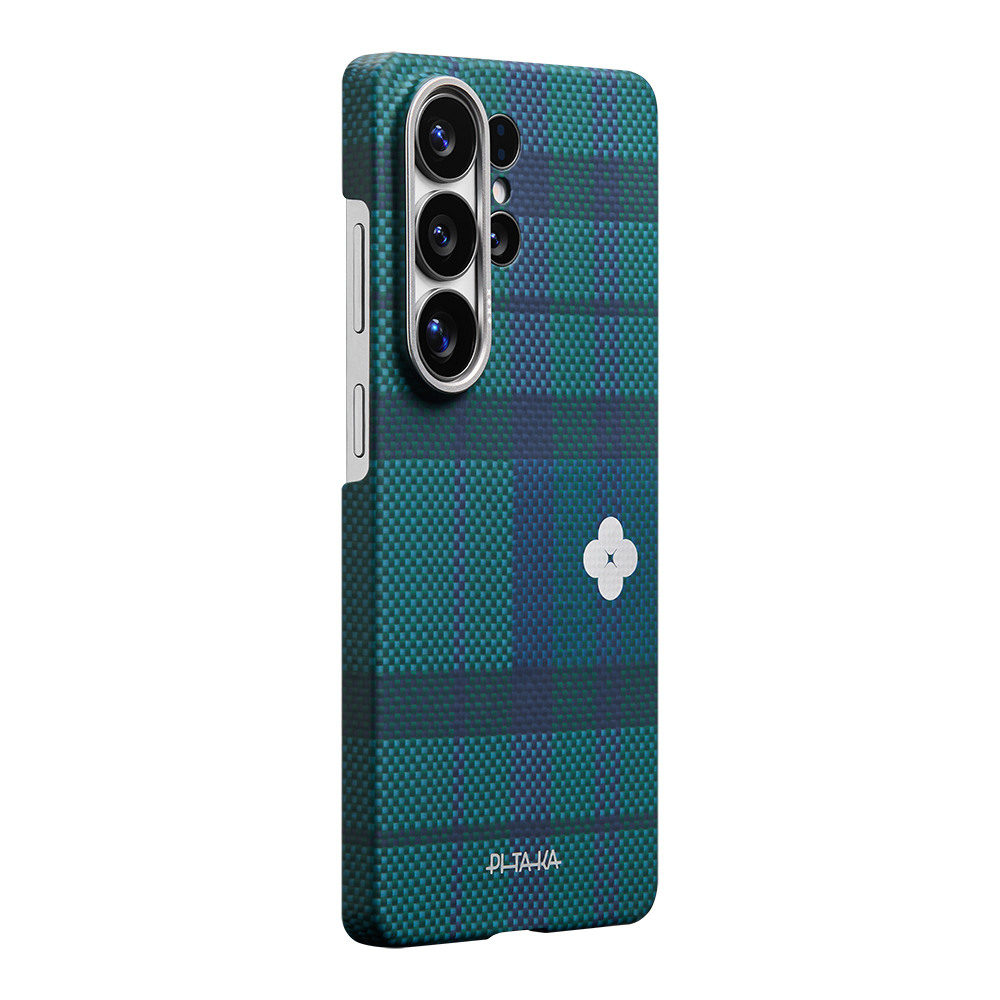 Samsung Galaxy S26 Ultra Uyumlu Kılıf M-safe Şarj Özellikli Aramid Fiber Pitaka Flora in Grid Serisi Kapak - 1