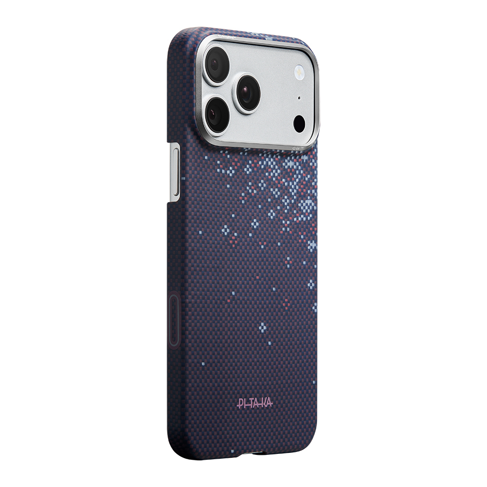 Apple iPhone 17 Pro Uyumlu Kılıf M-safe Şarj Özellikli Aramid Fiber Pitaka Sakura Hours Serisi Kapak - 1