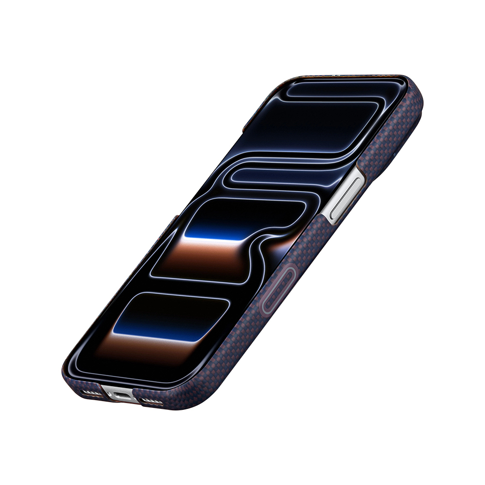 Apple iPhone 17 Pro Uyumlu Kılıf M-safe Şarj Özellikli Aramid Fiber Pitaka Sakura Hours Serisi Kapak - 3