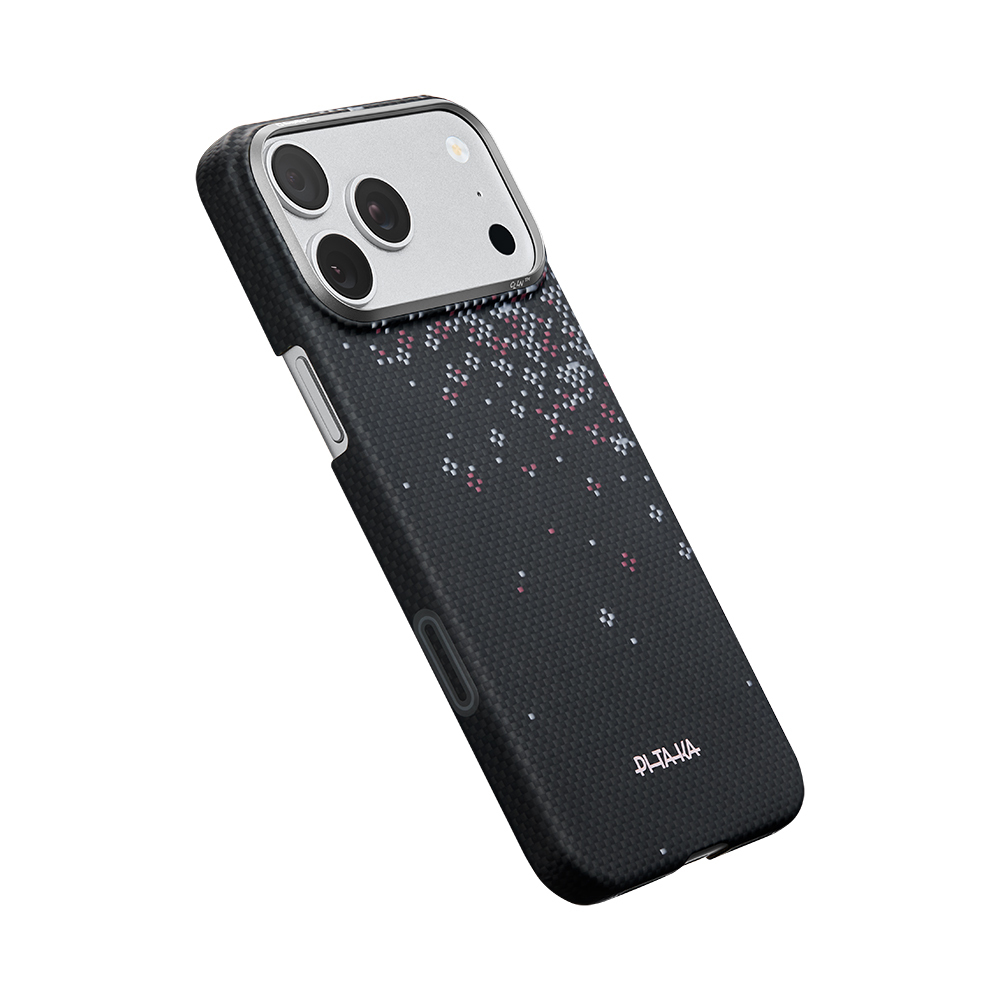 Apple iPhone 17 Pro Uyumlu Kılıf M-safe Şarj Özellikli Aramid Fiber Pitaka Sakura Hours Serisi Kapak - 2