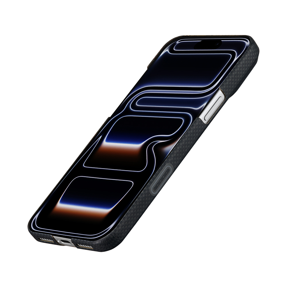 Apple iPhone 17 Pro Uyumlu Kılıf M-safe Şarj Özellikli Aramid Fiber Pitaka Sakura Hours Serisi Kapak - 3