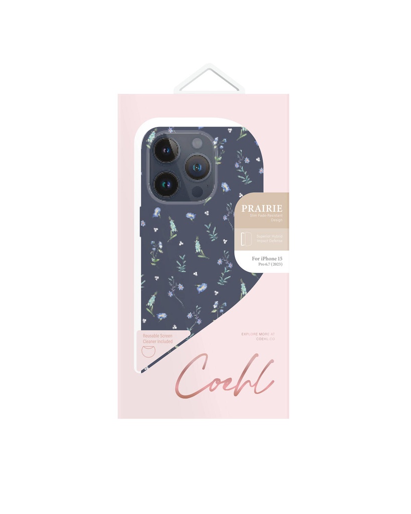 Apple iPhone 15 Pro Max Uyumlu Kılıf Mini Çayır Çiçekleri Desenli Coehl Prairie Kapak
