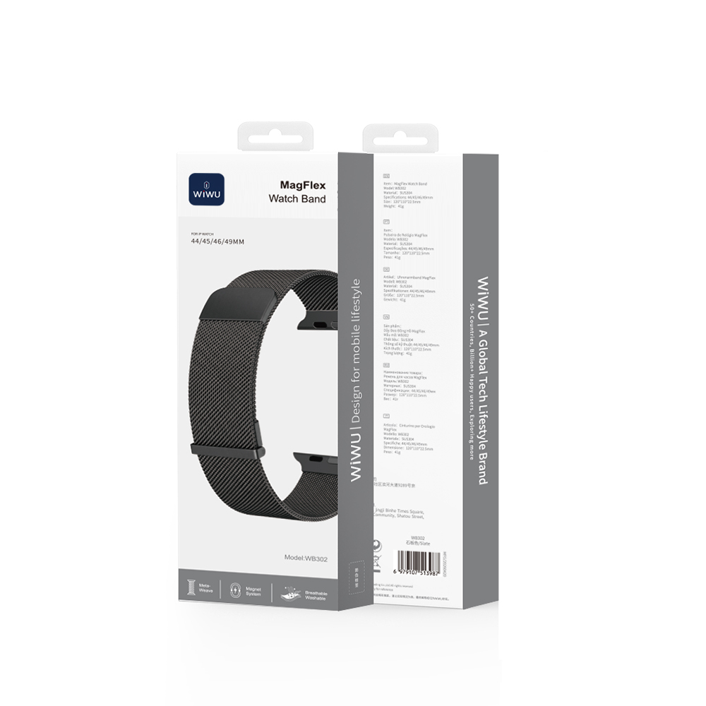 Apple Watch 42mm Uyumlu Wiwu MagFlex Secure Serisi Metal Kordon - 3