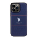 Apple iPhone 15 Pro Max Uyumlu Kılıf U.S. Polo Assn. Orjinal Lisanslı Deri Şeritli Logo Dizayn Kapak
