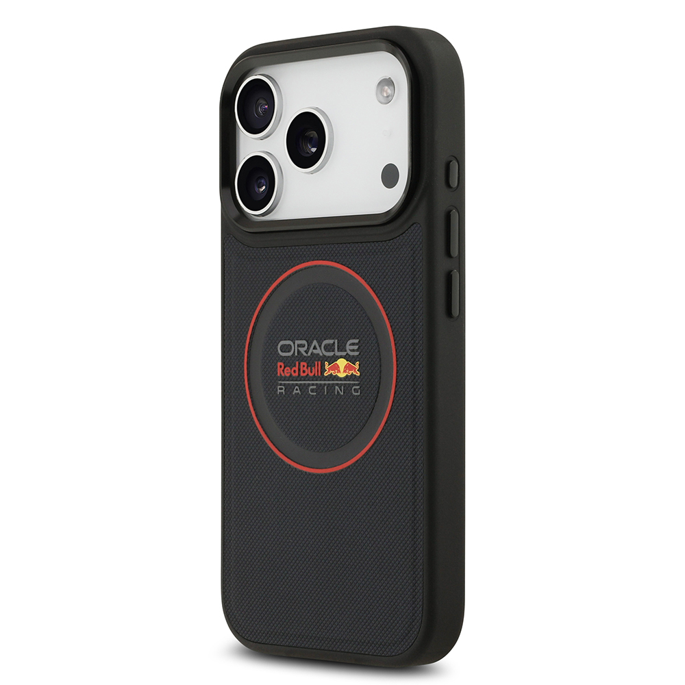 Apple iPhone 17 Pro Uyumlu Kılıf Redbull Orjinal Lisanslı M-safe Şarj Özellikli Kırmızı Halka ve Logo Kabartmalı PU Deri Kapak - 2