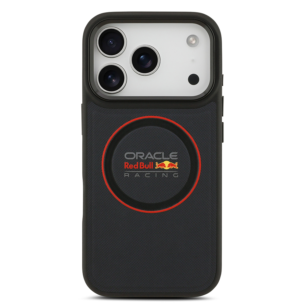 Apple iPhone 17 Pro Uyumlu Kılıf Redbull Orjinal Lisanslı M-safe Şarj Özellikli Kırmızı Halka ve Logo Kabartmalı PU Deri Kapak - 3