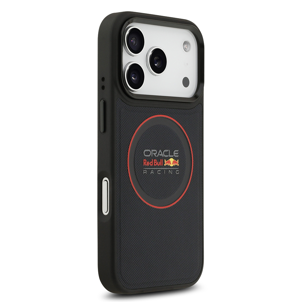 Apple iPhone 17 Pro Uyumlu Kılıf Redbull Orjinal Lisanslı M-safe Şarj Özellikli Kırmızı Halka ve Logo Kabartmalı PU Deri Kapak - 4