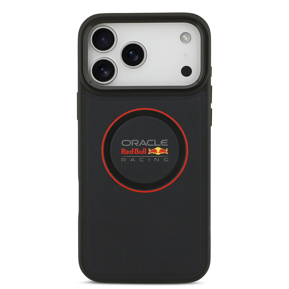 Apple iPhone 17 Pro Max Uyumlu Kılıf Redbull Orjinal Lisanslı M-safe Şarj Özellikli Kırmızı Halka ve Logo Kabartmalı PU Deri Kapak - 3