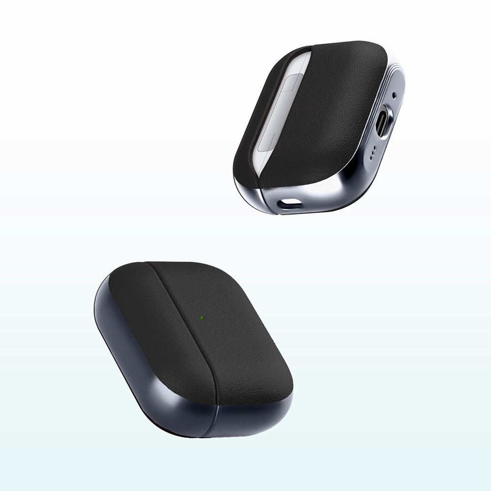 Apple AirPods Pro 3 Uyumlu Kılıf M-Safe Şarj Özellikli Mutural Poying Serisi Deri Tasarımlı Kapak - 3
