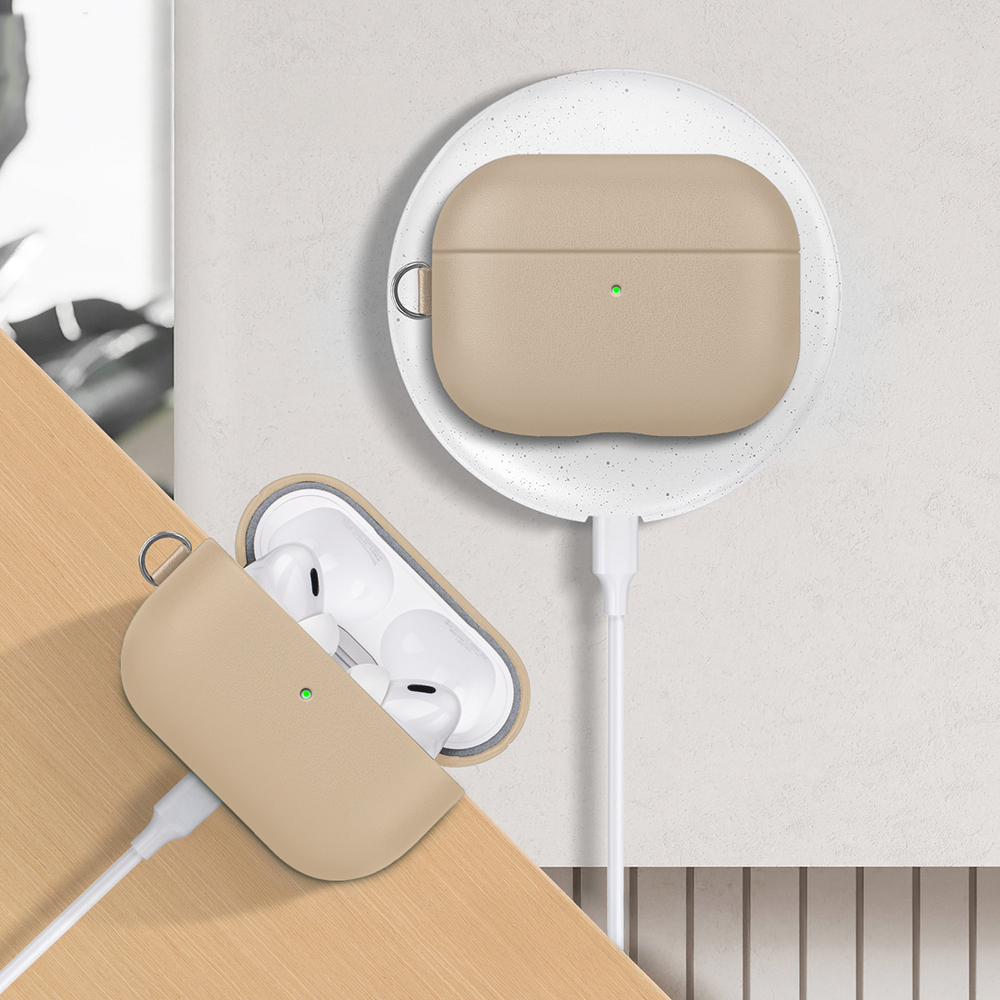 Apple AirPods Pro 3 Uyumlu Kılıf M-Safe Şarj Özellikli Mutural Yahu Serisi Deri Tasarımlı Kapak - 1