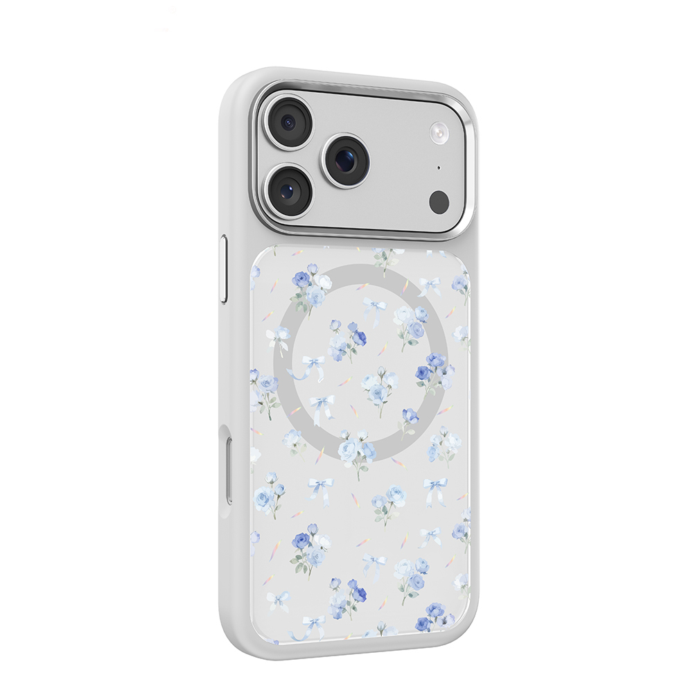 Apple iPhone 17 Pro Uyumlu Kılıf M-safe Şarj Özellikli Çiçek Tasarımlı Mutural Flower Serisi Kapak - 1
