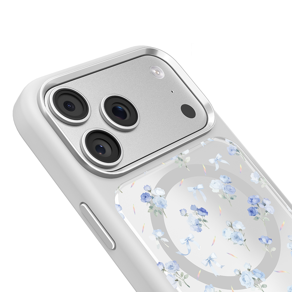Apple iPhone 17 Pro Uyumlu Kılıf M-safe Şarj Özellikli Çiçek Tasarımlı Mutural Flower Serisi Kapak - 6