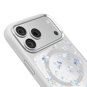 Apple iPhone 17 Pro Uyumlu Kılıf M-safe Şarj Özellikli Çiçek Tasarımlı Mutural Flower Serisi Kapak - 6