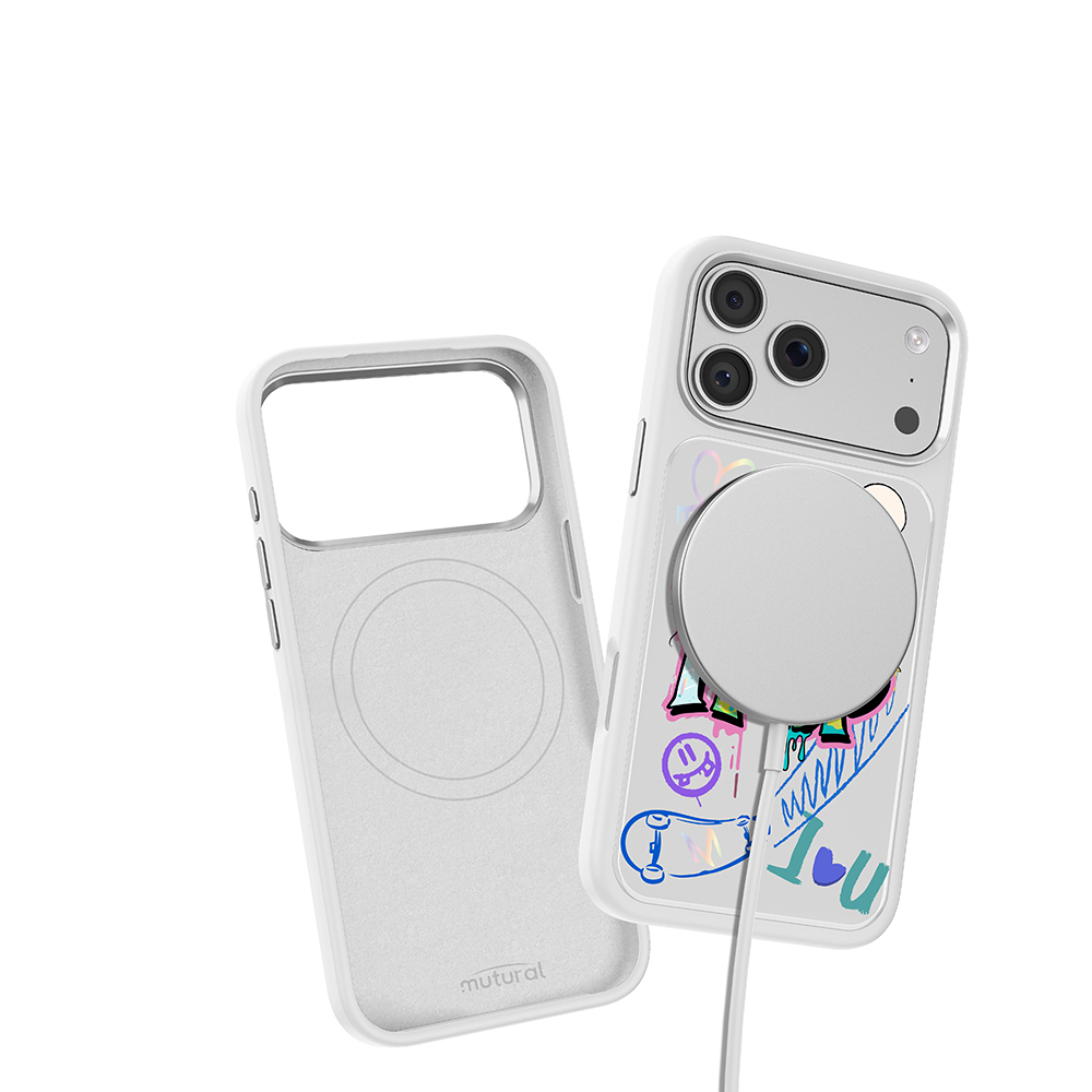 Apple iPhone 17 Pro Uyumlu Kılıf M-safe Şarj Özellikli 3D Baskılı Tasarım Mutural Graffiti Serisi Kapak - 6