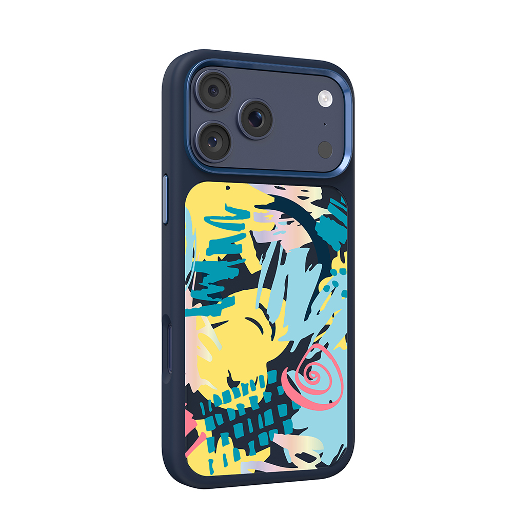Apple iPhone 17 Pro Uyumlu Kılıf M-safe Şarj Özellikli 3D Baskılı Tasarım Mutural Graffiti Serisi Kapak - 1