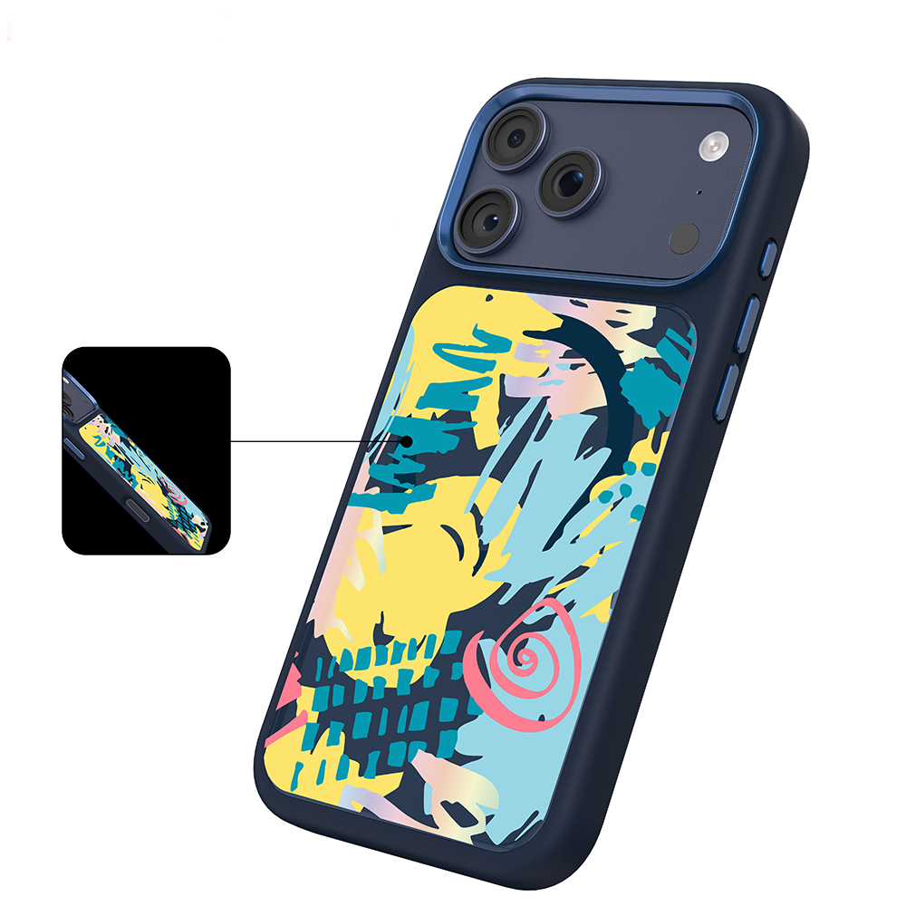 Apple iPhone 17 Pro Uyumlu Kılıf M-safe Şarj Özellikli 3D Baskılı Tasarım Mutural Graffiti Serisi Kapak - 8
