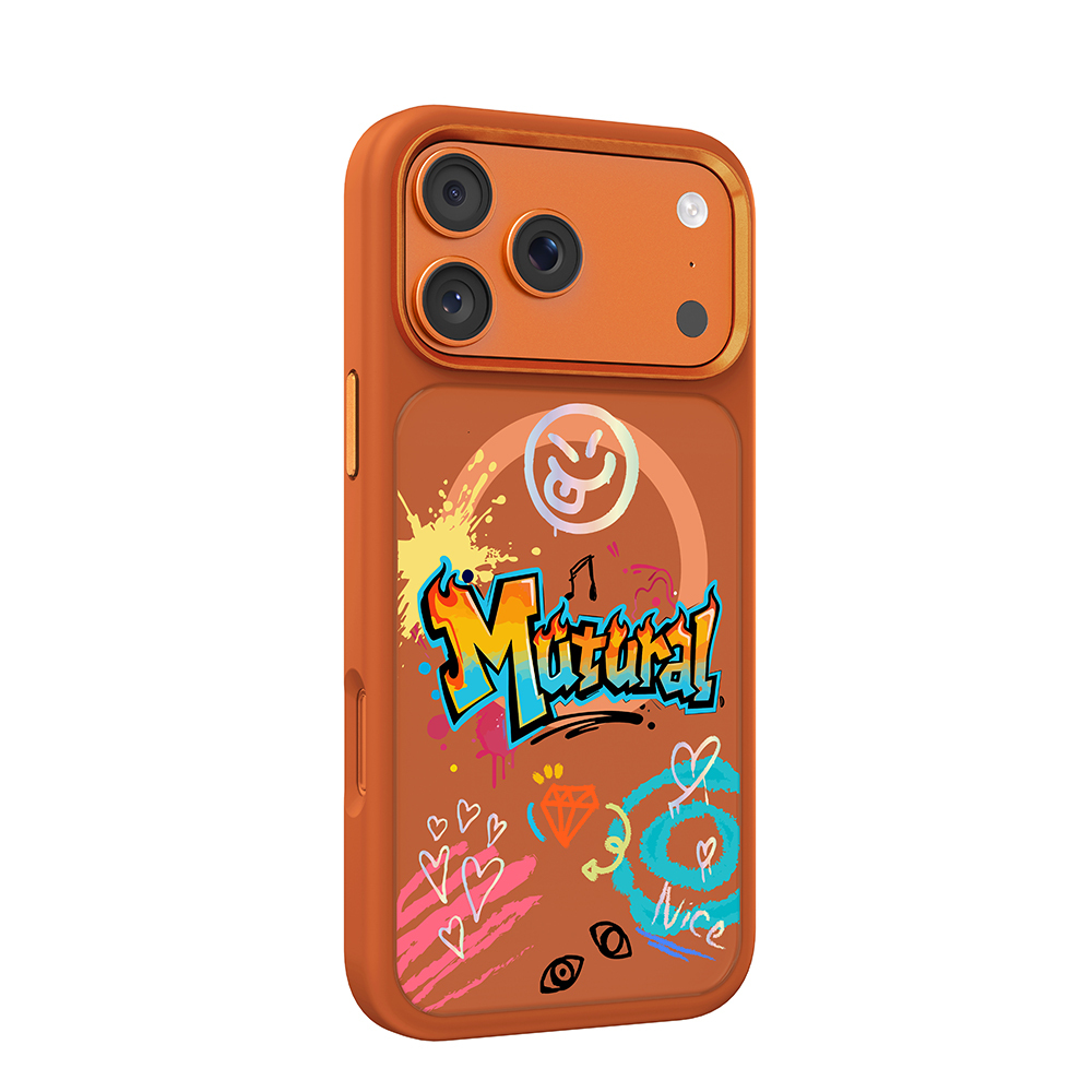 Apple iPhone 17 Pro Uyumlu Kılıf M-safe Şarj Özellikli 3D Baskılı Tasarım Mutural Graffiti Serisi Kapak - 1