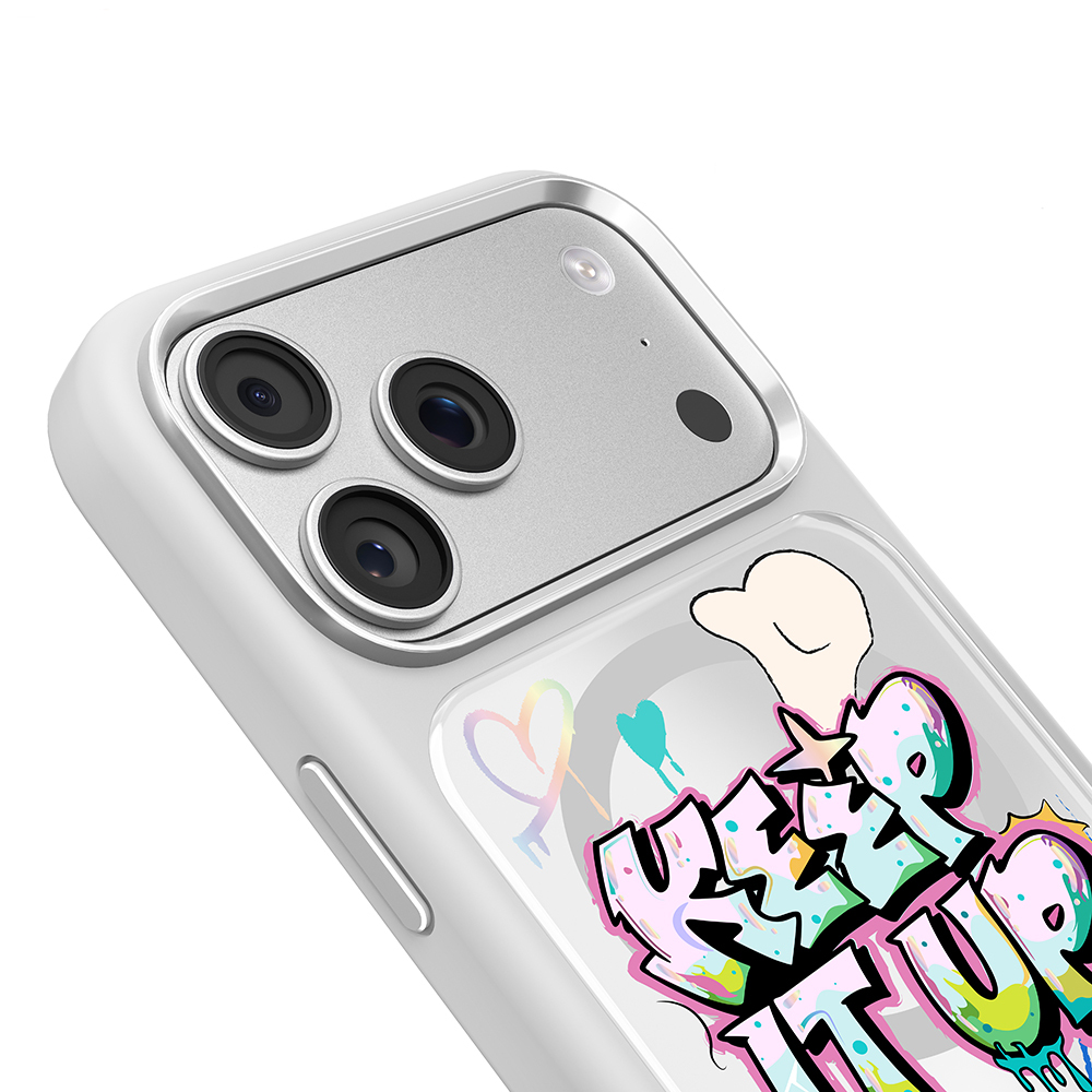 Apple iPhone 17 Pro Max Uyumlu Kılıf M-safe Şarj Özellikli 3D Baskılı Tasarım Mutural Graffiti Serisi Kapak - 7