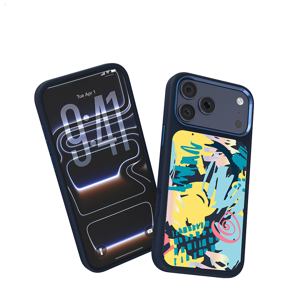 Apple iPhone 17 Pro Max Uyumlu Kılıf M-safe Şarj Özellikli 3D Baskılı Tasarım Mutural Graffiti Serisi Kapak - 9