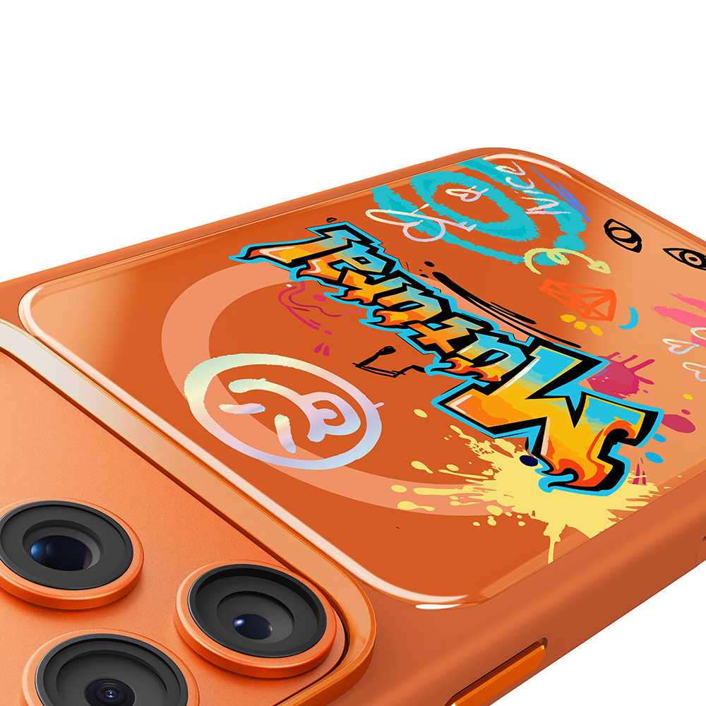 Apple iPhone 17 Pro Max Uyumlu Kılıf M-safe Şarj Özellikli 3D Baskılı Tasarım Mutural Graffiti Serisi Kapak - 4
