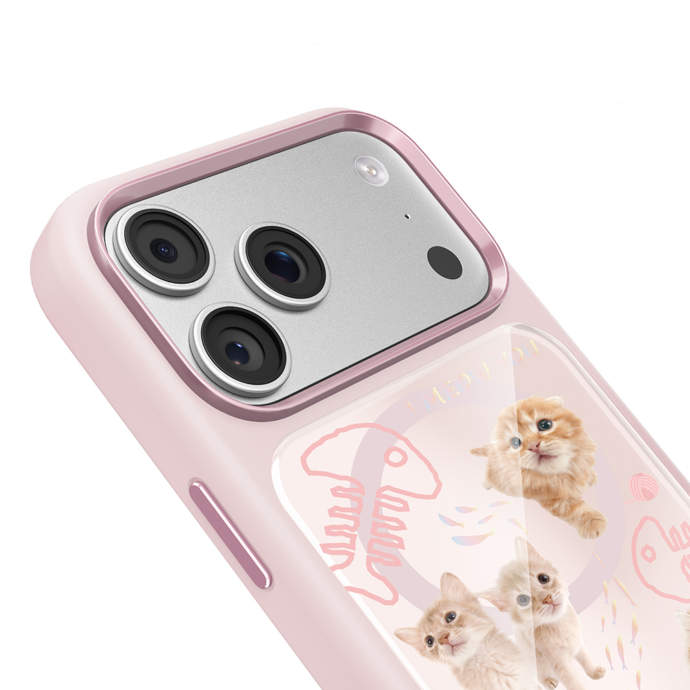 Apple iPhone 17 Pro Uyumlu Kılıf M-safe Şarj Özellikli 3D Baskılı Tasarım Mutural The Cat Serisi Kapak - 2