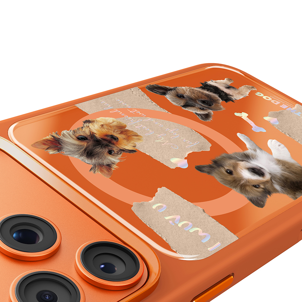 Apple iPhone 17 Pro Max Uyumlu Kılıf M-safe Şarj Özellikli 3D Baskılı Tasarım Mutural The Dog Serisi Kapak - 2