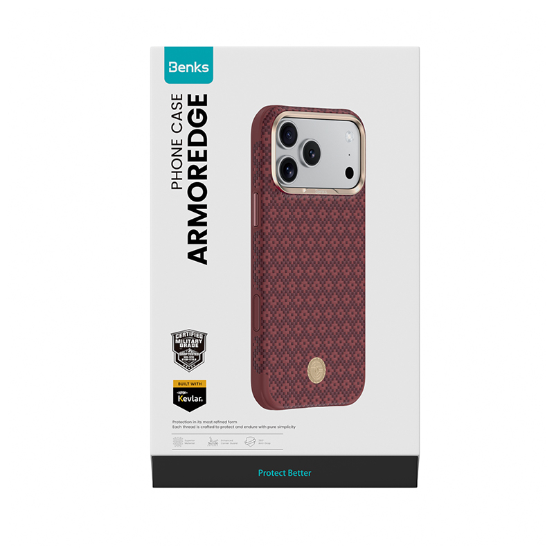 Apple iPhone 17 Pro Uyumlu Kılıf M-Safe Şarj Özellikli Benks ArmorPro ArmorEdge X9 Serisi Kevlar Kapak - 13