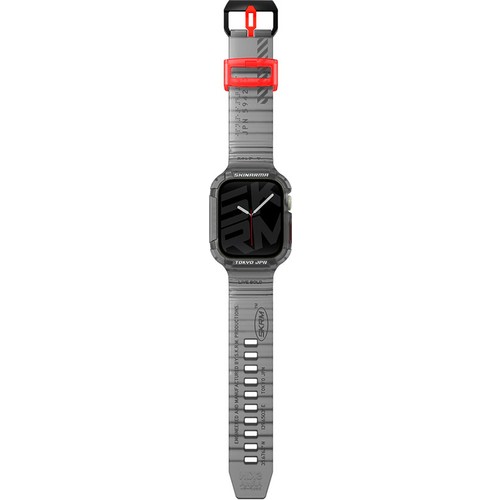 Apple Watch 44mm Uyumlu SkinArma Saido Sert PC Kasa Koruyuculu Silikon Kordon