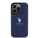 Apple iPhone 15 Pro Uyumlu Kılıf U.S. Polo Assn. Orjinal Lisanslı Deri Şeritli Logo Dizayn Kapak
