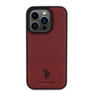 Apple iPhone 15 Pro Uyumlu Kılıf U.S. Polo Assn. Orjinal Lisanslı Suni Deri Arka Yüzey Baskı Logolu Örgü Desenli Kapak