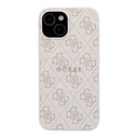 Apple iPhone 15 Uyumlu Kılıf Guess Orjinal Lisanslı M-safe Kabartmalı 4G Desenli Yazı Logolu Kapak - 2