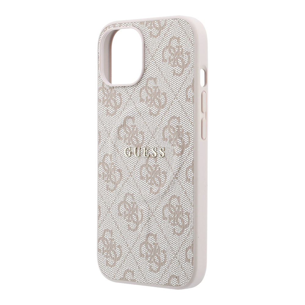 Apple iPhone 15 Uyumlu Kılıf Guess Orjinal Lisanslı M-safe Kabartmalı 4G Desenli Yazı Logolu Kapak - 5