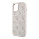 Apple iPhone 15 Uyumlu Kılıf Guess Orjinal Lisanslı M-safe Kabartmalı 4G Desenli Yazı Logolu Kapak - 5