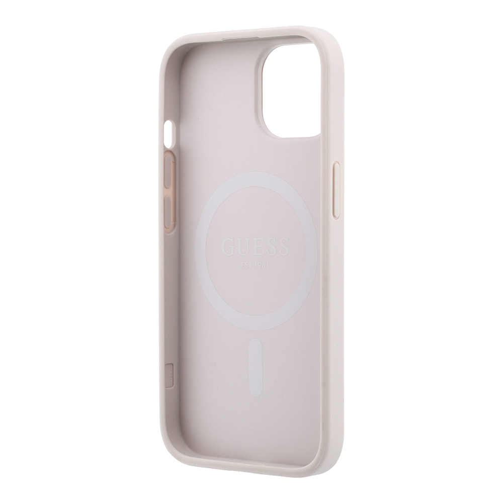 Apple iPhone 15 Uyumlu Kılıf Guess Orjinal Lisanslı M-safe Kabartmalı 4G Desenli Yazı Logolu Kapak - 6