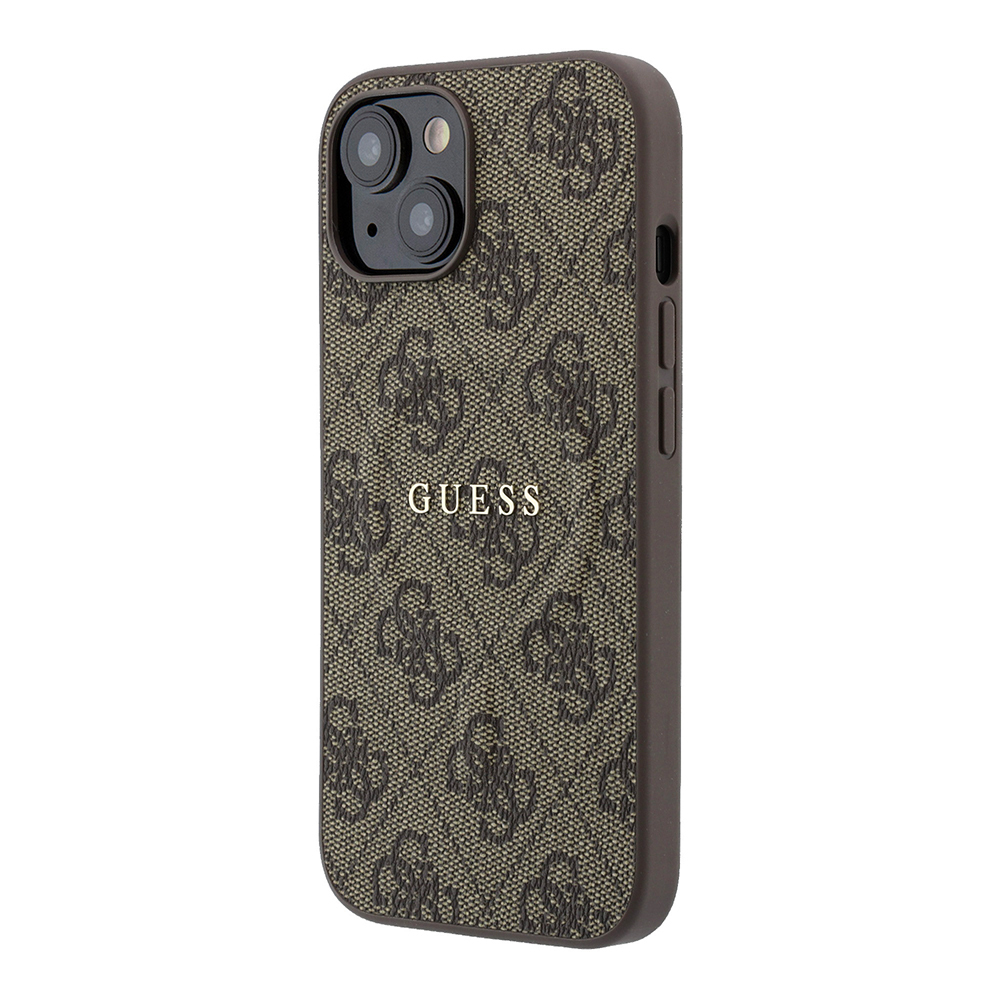 Apple iPhone 15 Uyumlu Kılıf Guess Orjinal Lisanslı M-safe Kabartmalı 4G Desenli Yazı Logolu Kapak - 1