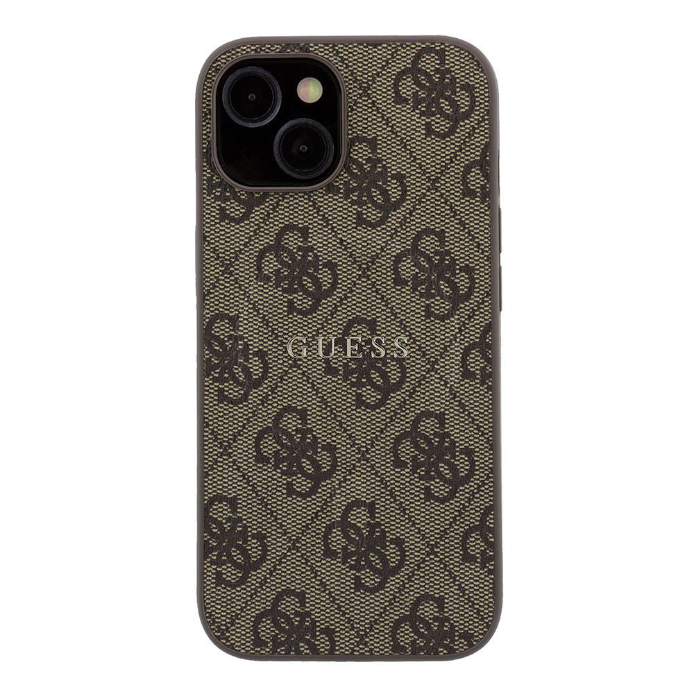 Apple iPhone 15 Uyumlu Kılıf Guess Orjinal Lisanslı M-safe Kabartmalı 4G Desenli Yazı Logolu Kapak - 2