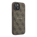 Apple iPhone 15 Uyumlu Kılıf Guess Orjinal Lisanslı M-safe Kabartmalı 4G Desenli Yazı Logolu Kapak - 3