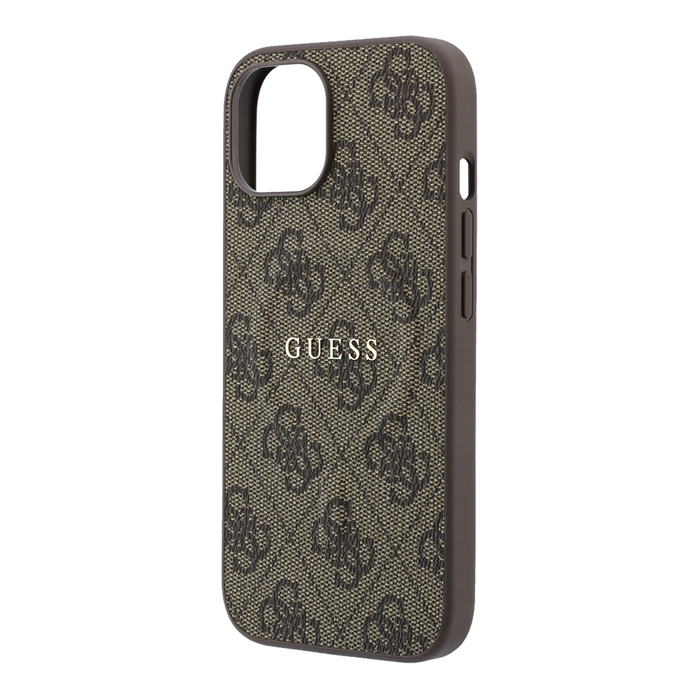 Apple iPhone 15 Uyumlu Kılıf Guess Orjinal Lisanslı M-safe Kabartmalı 4G Desenli Yazı Logolu Kapak - 5