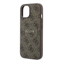 Apple iPhone 15 Uyumlu Kılıf Guess Orjinal Lisanslı M-safe Kabartmalı 4G Desenli Yazı Logolu Kapak - 5