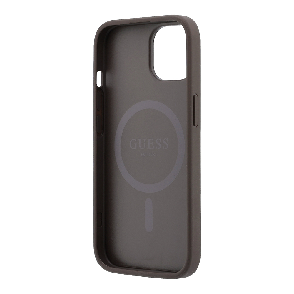 Apple iPhone 15 Uyumlu Kılıf Guess Orjinal Lisanslı M-safe Kabartmalı 4G Desenli Yazı Logolu Kapak - 6