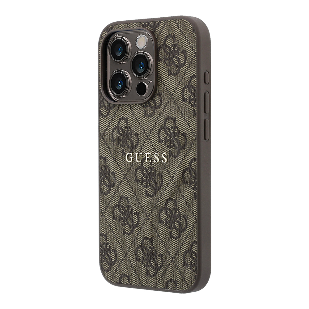 Apple iPhone 15 Pro Uyumlu Kılıf Guess Orjinal Lisanslı M-safe Kabartmalı 4G Desenli Yazı Logolu Kapak - 1