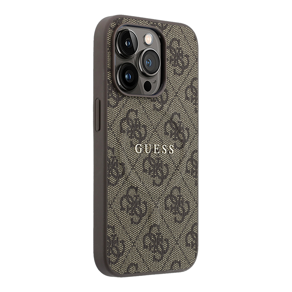 Apple iPhone 15 Pro Uyumlu Kılıf Guess Orjinal Lisanslı M-safe Kabartmalı 4G Desenli Yazı Logolu Kapak - 3