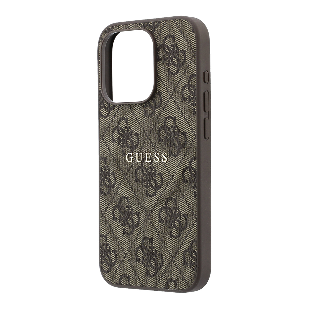 Apple iPhone 15 Pro Uyumlu Kılıf Guess Orjinal Lisanslı M-safe Kabartmalı 4G Desenli Yazı Logolu Kapak - 5