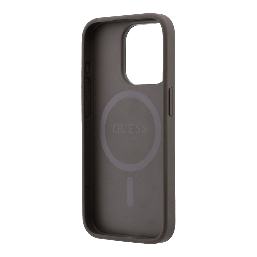 Apple iPhone 15 Pro Uyumlu Kılıf Guess Orjinal Lisanslı M-safe Kabartmalı 4G Desenli Yazı Logolu Kapak - 6