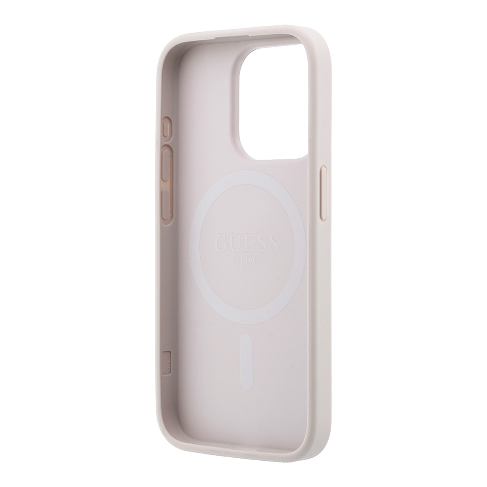 Apple iPhone 15 Pro Uyumlu Kılıf Guess Orjinal Lisanslı M-safe Kabartmalı 4G Desenli Yazı Logolu Kapak - 6