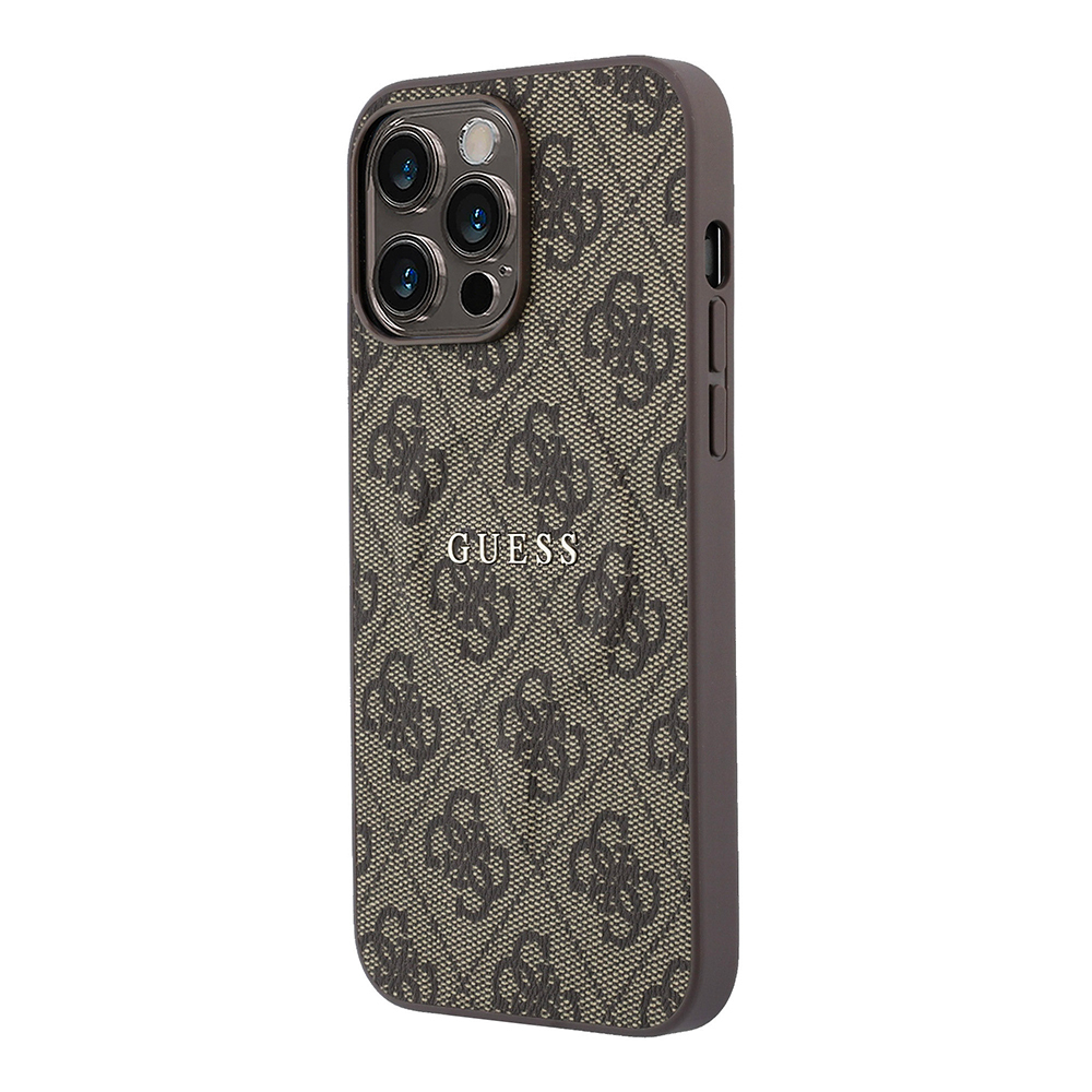 Apple iPhone 15 Pro Max Uyumlu Kılıf Guess Orjinal Lisanslı M-safe Kabartmalı 4G Desenli Yazı Logolu Kapak - 1