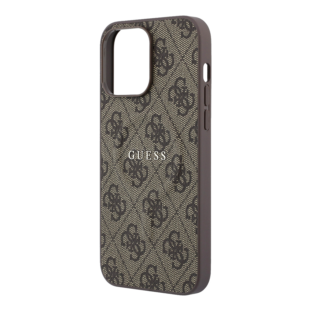 Apple iPhone 15 Pro Max Uyumlu Kılıf Guess Orjinal Lisanslı M-safe Kabartmalı 4G Desenli Yazı Logolu Kapak - 5