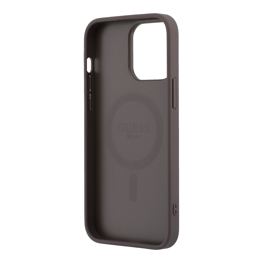 Apple iPhone 15 Pro Max Uyumlu Kılıf Guess Orjinal Lisanslı M-safe Kabartmalı 4G Desenli Yazı Logolu Kapak - 6