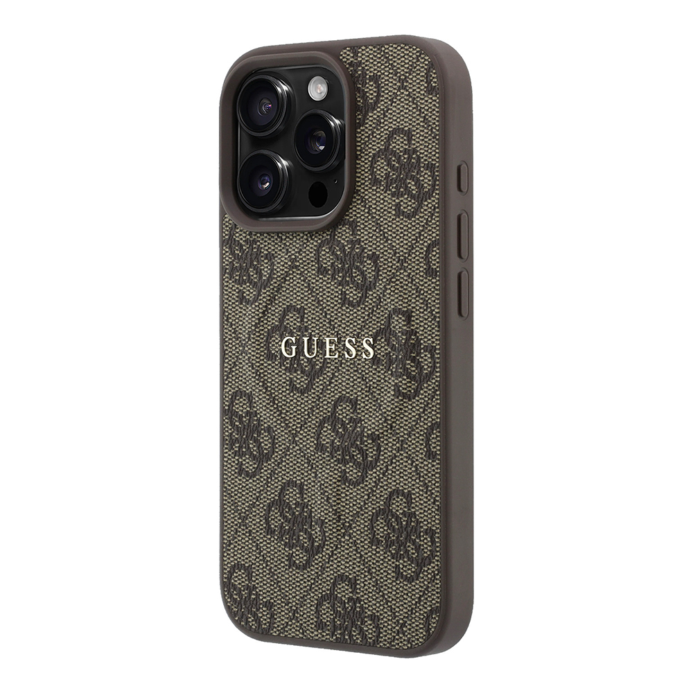 Apple iPhone 16 Pro Uyumlu Kılıf Guess Orjinal Lisanslı M-safe Kabartmalı 4G Desenli Yazı Logolu Kapak - 1